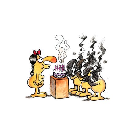 Рисунок прикол на день рождения дует свечу