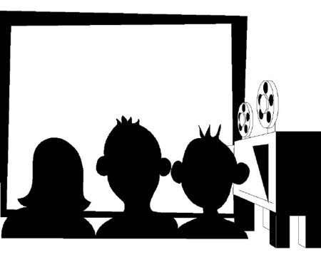 Кинотеатр зрители силуэты