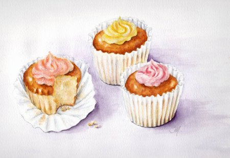 Капкейк рисунок пастель