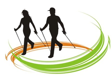 Скандинавская ходьба вектор