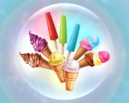 Мороженое реклама баннер графический рисунок