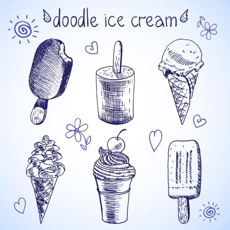 Скетч мороженое карандашом