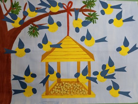 Синичкин день 2022 в детском саду коллективная работа