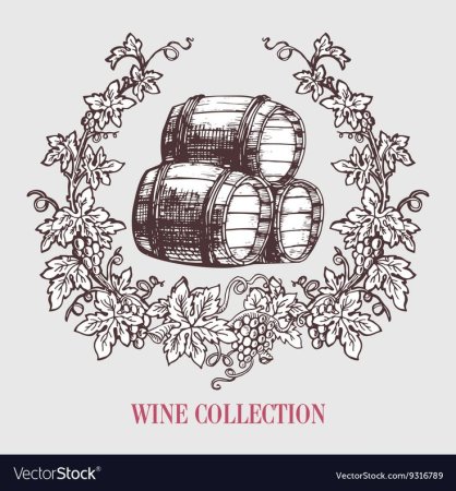 Трафарет вино и бочка