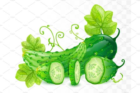 Огурец на белом фоне вектор