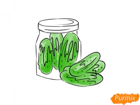Банка с огурцами рисунок