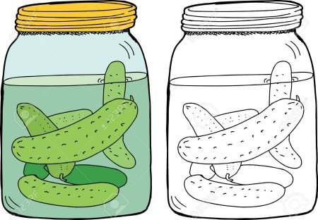 Банка с овощами раскраска