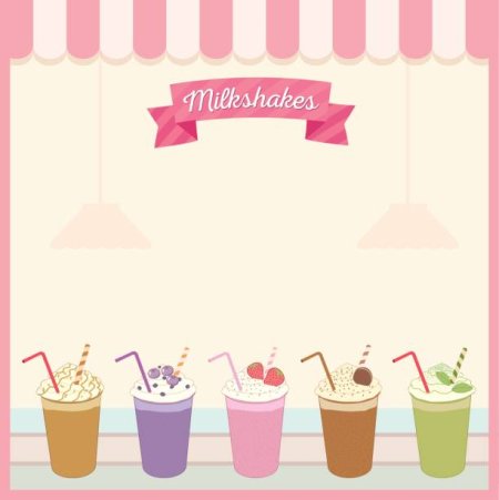 Молочный коктейль меню шаблон