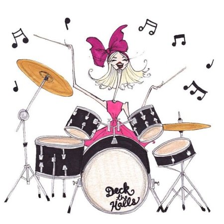 Девочка с барабаном рисунок