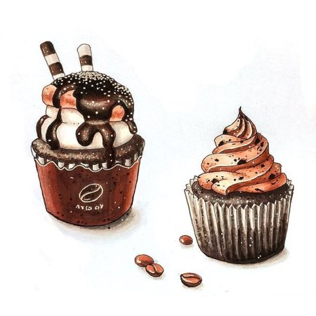 Скетчинг пирожное