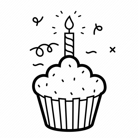 Кекс со свечкой вектор