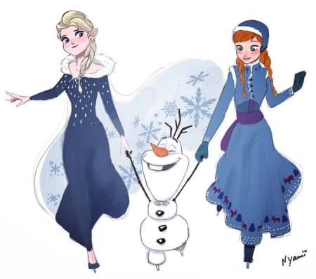 Эльза и Анна на коньках