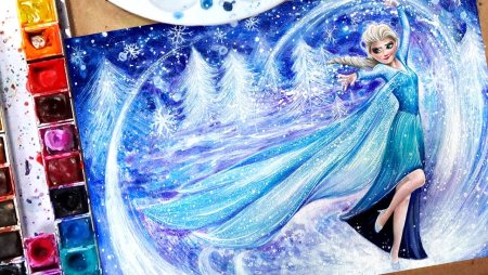 Эльза красками