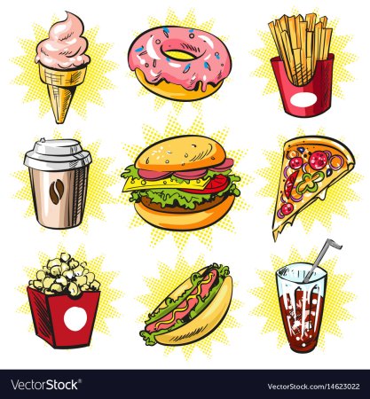 Еда в стиле поп арт