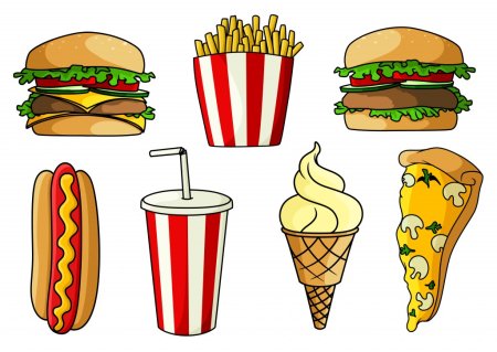 Фастфуда еда срисовывать