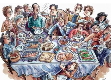 Застолье рисунок