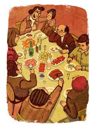Застолье карикатура