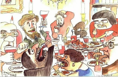 Застолье рисунок