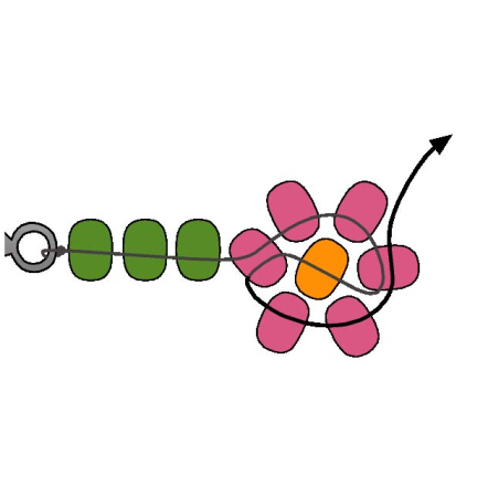 Схема плетения браслета из бисера цветочки