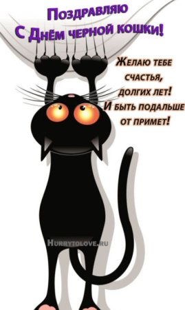С днем черной кошки открытки