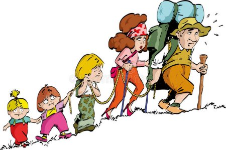 Фон дети идут в поход