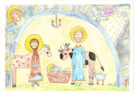 Рисунок на тему Рождество Христово