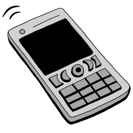 Нарисованный мобильный телефон