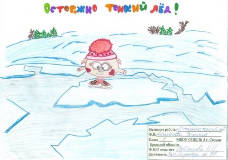 Рисунок на тему безопасность на льду
