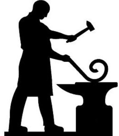 Кузнец силуэт у пневмомолота