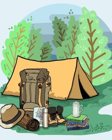 Кемпинг на прозрачном фоне