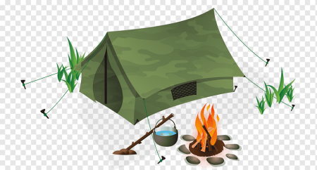 Туристический поход на белом фоне