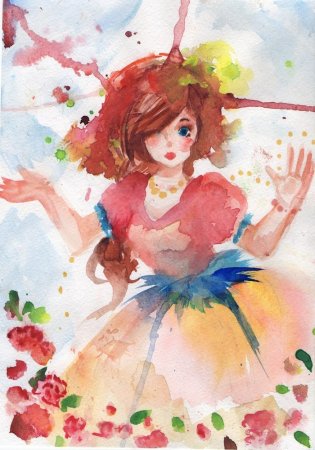 Дети акварель