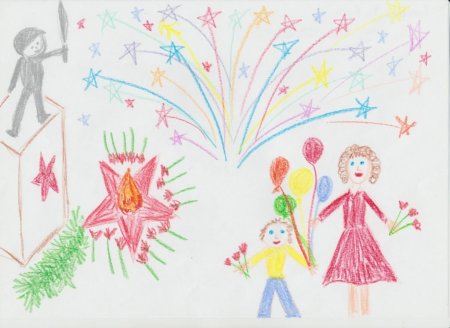 Конкурс детских рисунков салют Победы