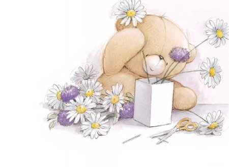 Открытка с мишкой с днем рождения