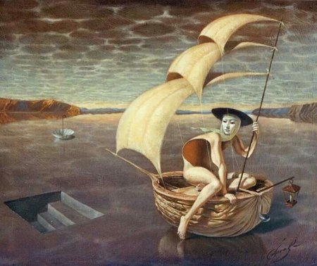 Восход золотой рыбы, художник Michael cheval surrealistic