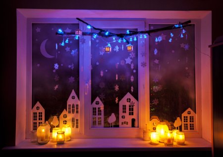 Новогоднее украшения на окна