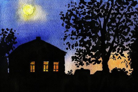 Рисование село вечером подготовительная группа