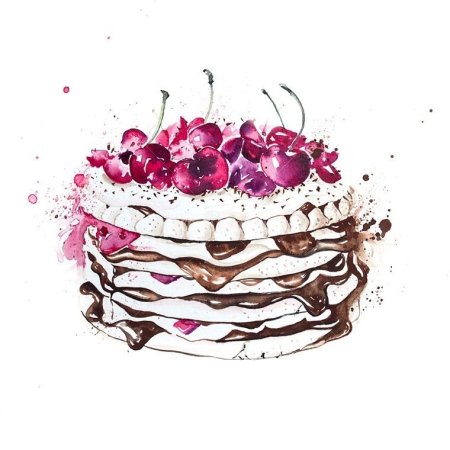 Акварельный торт