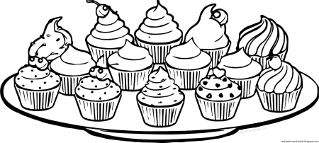 Раскраски для детей тортики пирожные