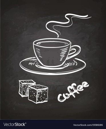 Кофейная чашка на грифельной доске