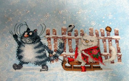 Вышивка крестом поедем милочка кататься