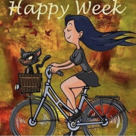 Открытка девочка на велосипеде