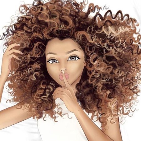 Мультяшная девочка с кудрявыми волосами