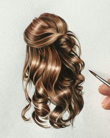 Рисование локонов волос