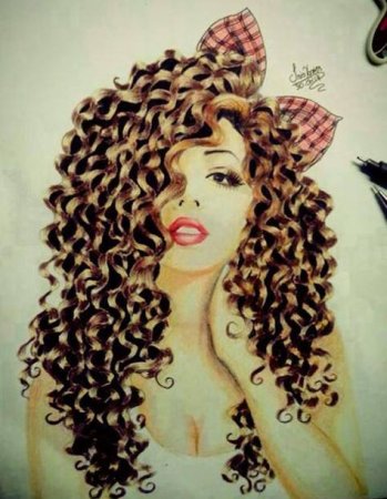 Картина с кучерявыми волосами