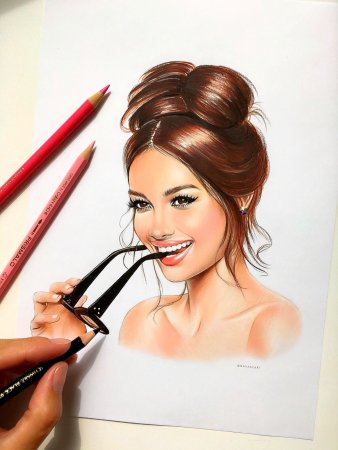 Красивая девушка рисунок