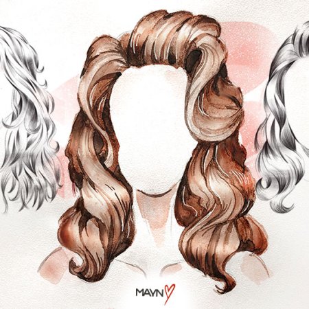 Рисунок прически акварелью