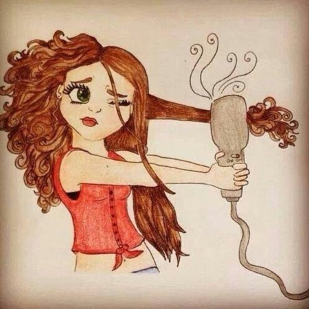 Мультяшные волосы девушки