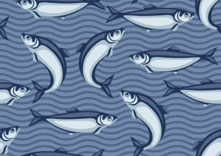 Фон с сардинами нарисованными