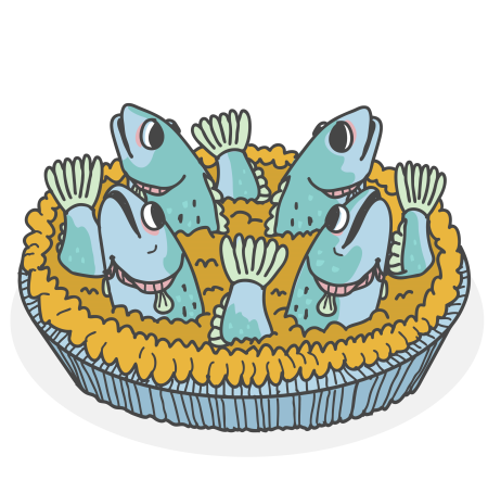 Пирог с рыбой рисунок